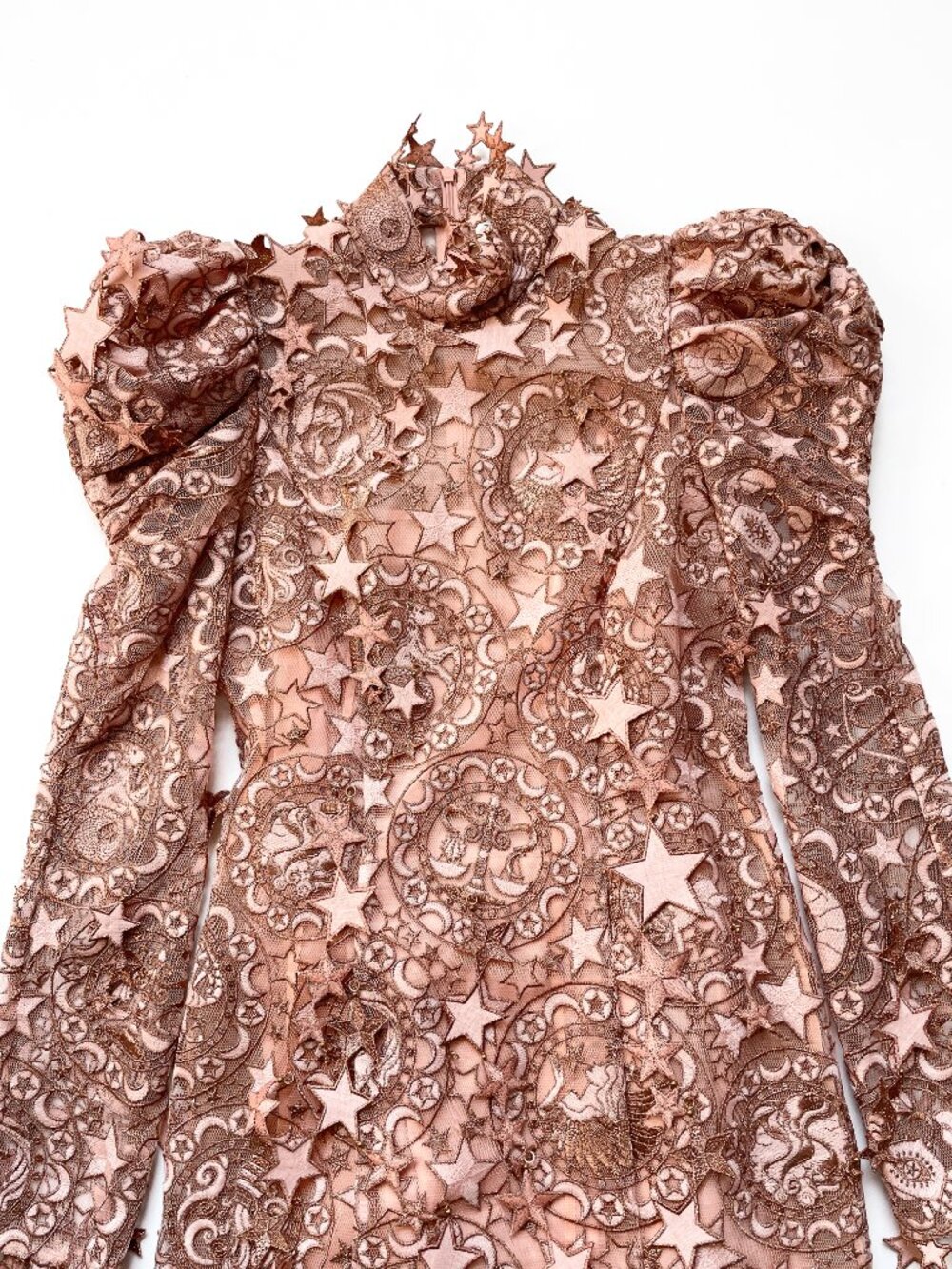 Zimmermann Celestial Zodiac Lace Mini Dress Lipstick Pink Size 0 US 4 - Picture 6 of 16